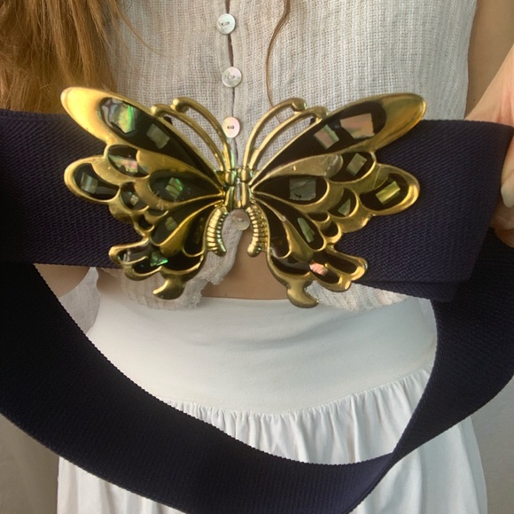 Vintage butterfly stretchy belt - Picture 8 of 11